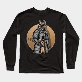 Japanese samurai warrior illustration Long Sleeve T-Shirt